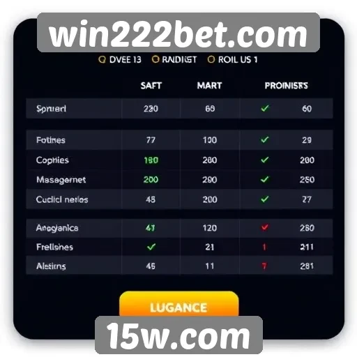 Comparativo de jogos disponíveis no win222bet